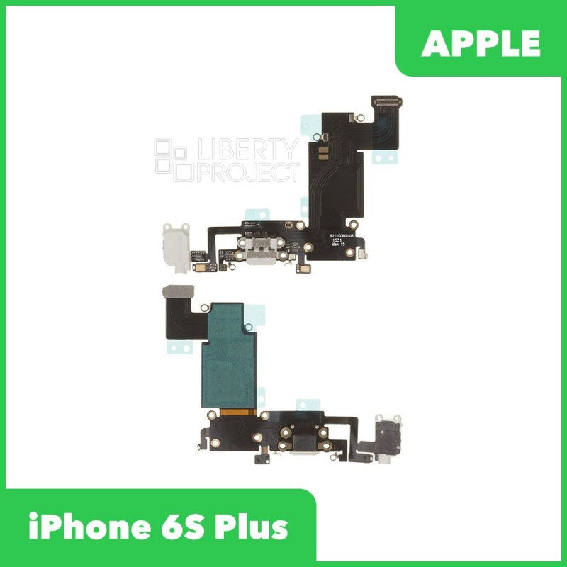 Шлейф/FLC iPhone 6S Plus на системный разъем/разъем гарнитуры/микрофон (белый)