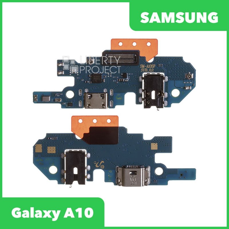 Шлейф/FLC Samsung Galaxy A10 SM-A105 на системный разъём/разъём гарнитуры/микрофон (оригинал) — фото 2