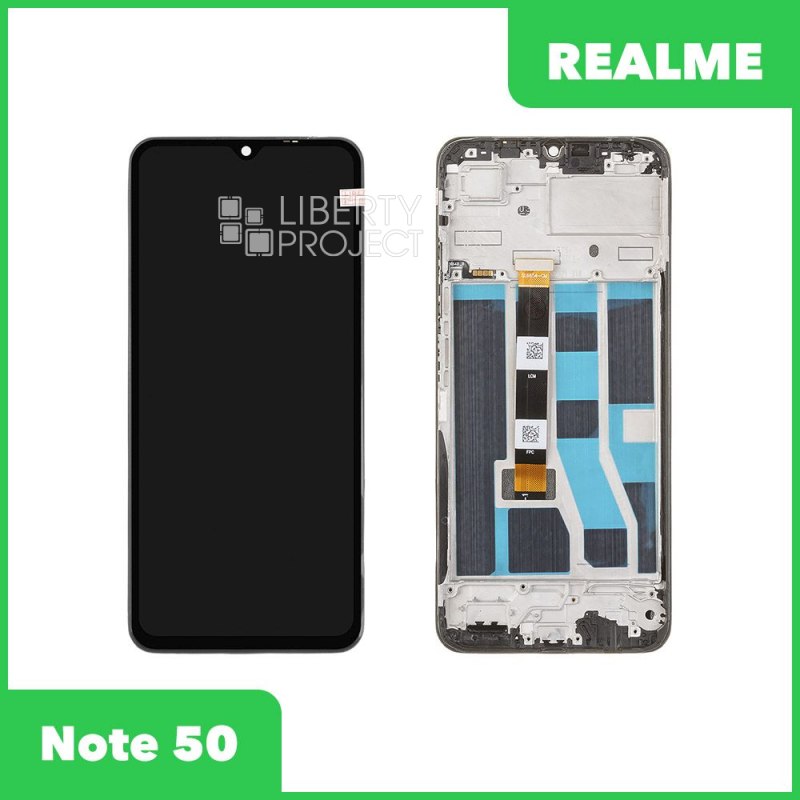 LCD дисплей для Realme Note 50 (RMX3834) с тачскрином в рамке (черный) OR LCD — фото 2