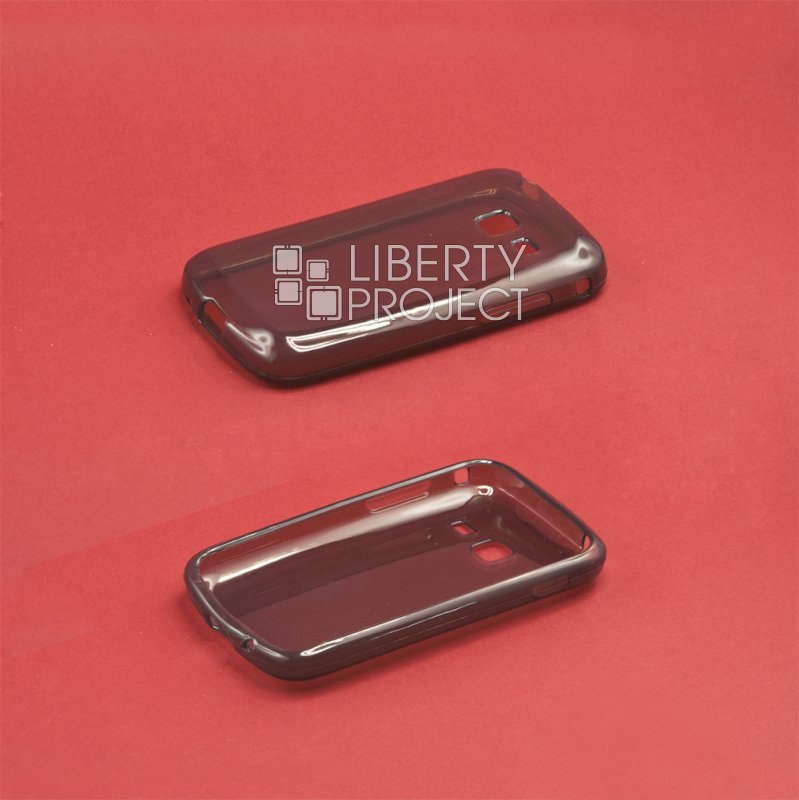 Силиконовый чехол для Samsung S6102 TPU Case (черный прозрачный)