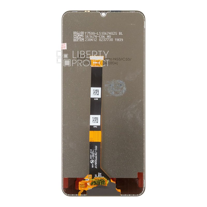 LCD дисплей для Realme C51 (RMX3830)/C53 (RMX3760)/ Note 50 с тачскрином (черный) HD яркая подсветка — фото 3