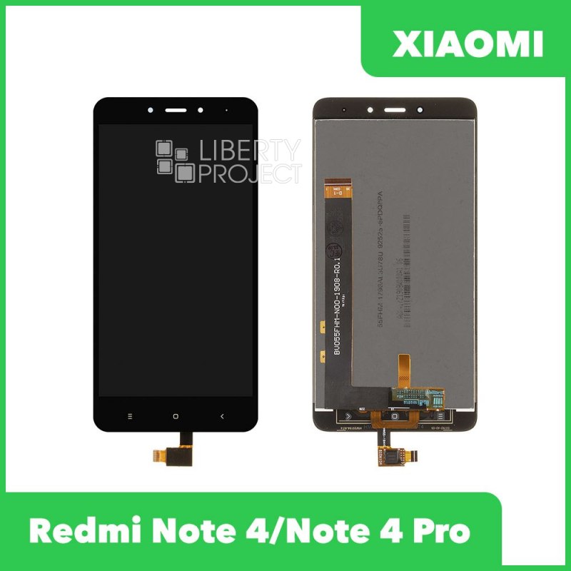 LCD дисплей для Xiaomi Redmi Note 4 в сборе с тачскрином, без рамки (черный) — купить оптом в интернет-магазине Либерти