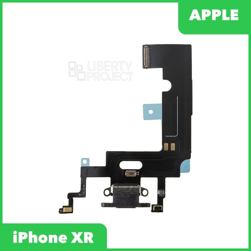 Шлейф/FLC iPhone XR с разъёмом зарядки (черный)
