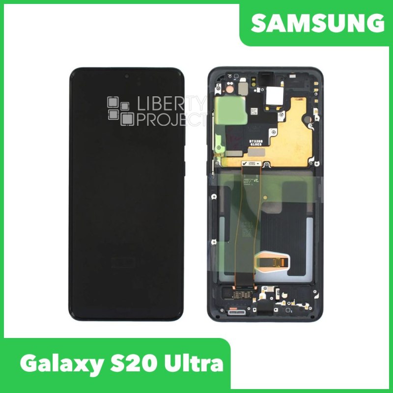Дисплей для Samsung Galaxy S20 Ultra SM-G988 в сборе GH82-22327A в рамке (черный) 100% оригинал — купить оптом в интернет-магазине Либерти