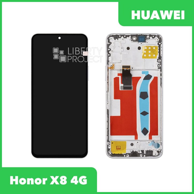 LCD дисплей для Huawei Honor X8 4G (TFY-LX1) с тачскрином в рамке (серебро) OR LCD — фото 2