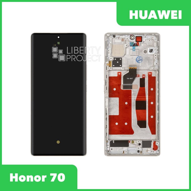 LCD дисплей для Huawei Honor 70 (FNE-NX9) с тачскрином в рамке (серебро) OR LCD — фото 2