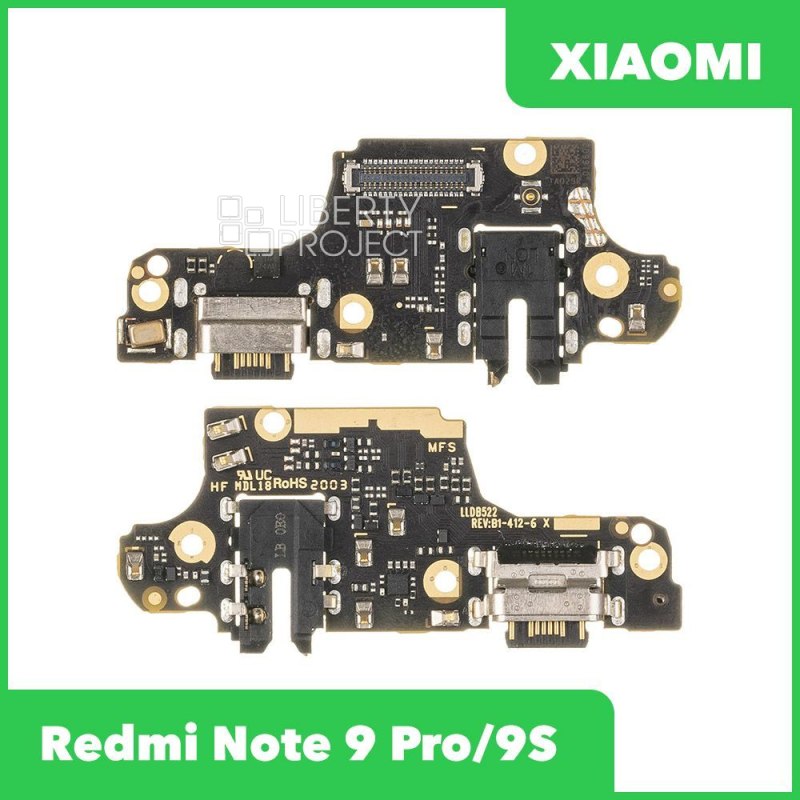 Шлейф/FLC Xiaomi Redmi Note 9 Pro/Redmi Note 9S на системный разъём/разъём гарнитуры/микрофон, ориг — фото 2