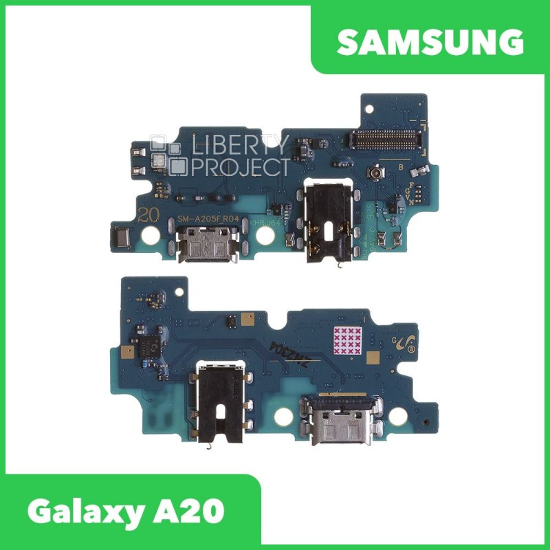 Шлейф/FLC Samsung Galaxy A20 SM-A205 на системный разъём/разъём гарнитуры/микрофон (оригинал) — фото 2