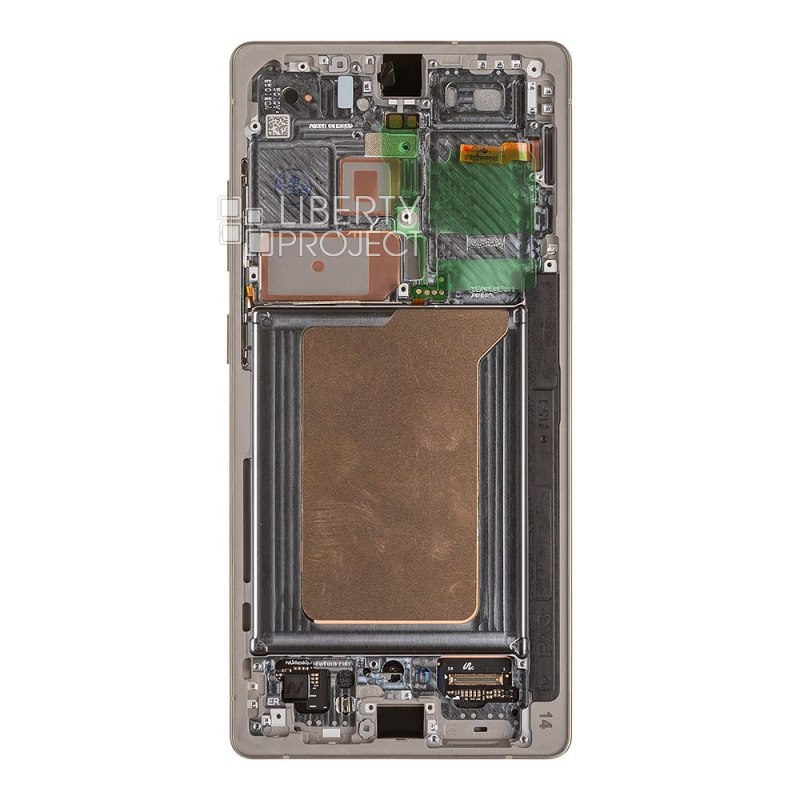 LCD дисплей для Samsung Galaxy S25 Ultra SM-S938B в рамке (золото) 100% OR SP — фото 3
