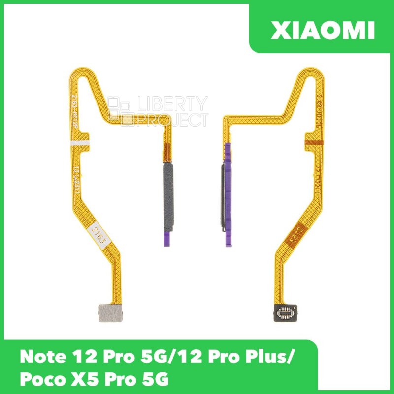 Шлейф/FLC Xiaomi Note 12 Pro 5G/12 Pro+/Poco X5 Pro 5G сканер отпечатка пальцев (черный), ориг — фото 2