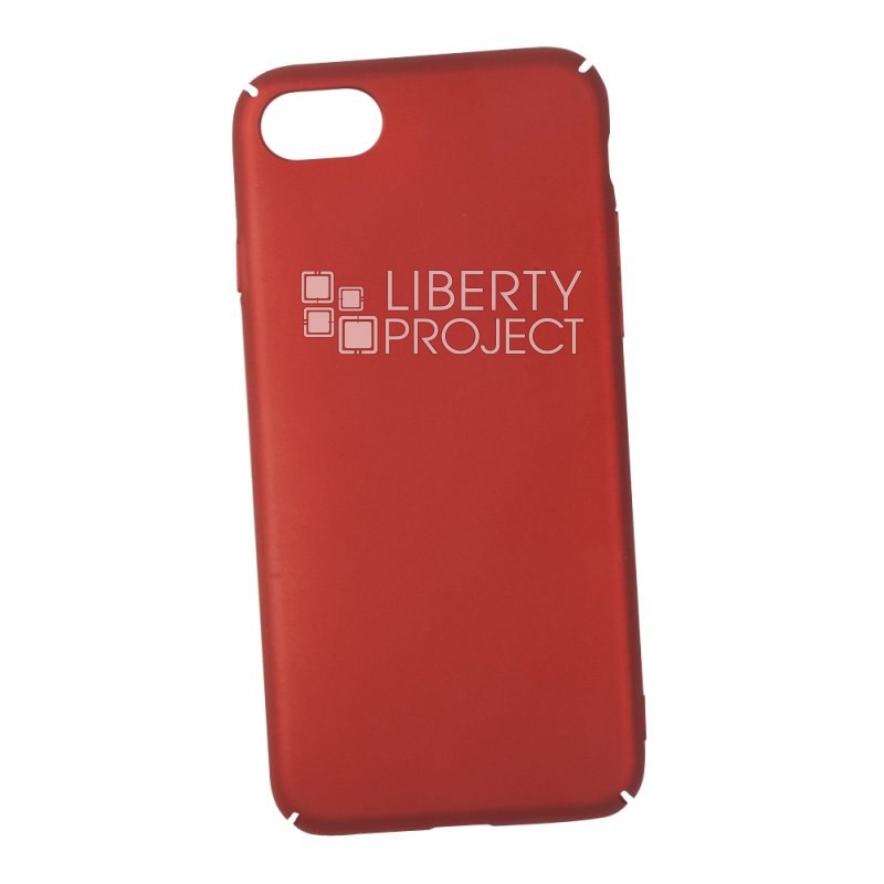 Защитная крышка &quot;LP&quot; для iPhone SE 2/8/7 ультратонкая Soft Touch (красная) коробка