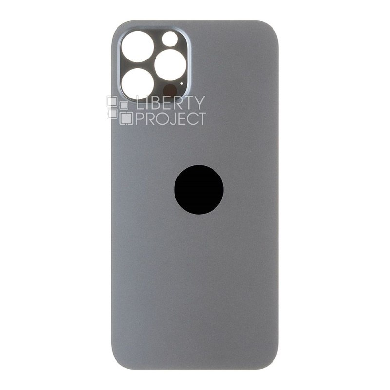 Задняя крышка для iPhone 12 Pro (графит) с логотипом, монолит, premium — фото 5
