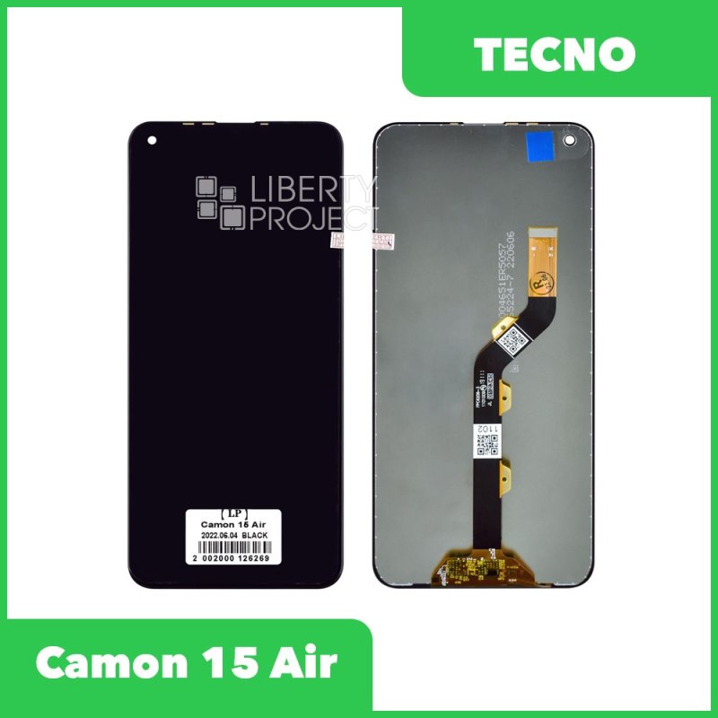 LCD дисплей для Tecno Camon 15 Air с тачскрином (черный) — купить оптом в интернет-магазине Либерти
