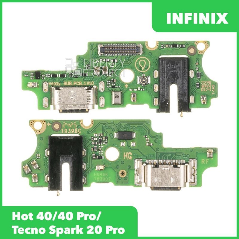 Шлейф/FLC Infinix Hot 40/40 Pro/Tecno Spark 20 Pro на системный разъём/микрофон, ориг — фото 2