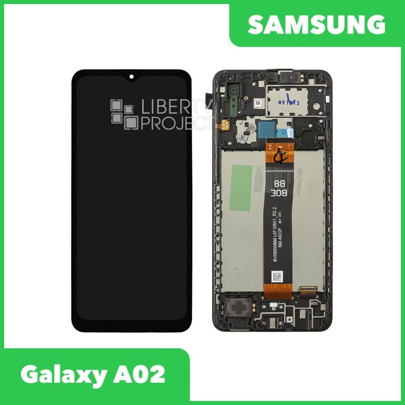 Дисплей для Samsung Galaxy A02 SM-A022G/DS в сборе GH82-25249A в рамке (черный) 100% оригинал — купить оптом в интернет-магазине Либерти