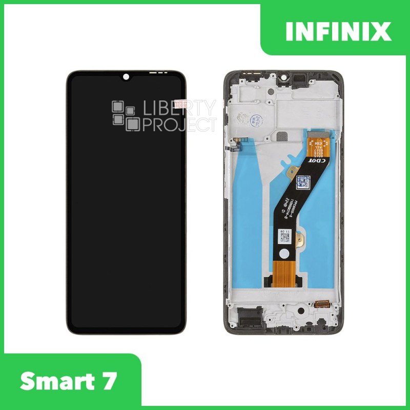 LCD дисплей для Infinix Smart 7 (X6515) с тачскрином в рамке (черный) OR LCD — фото 2