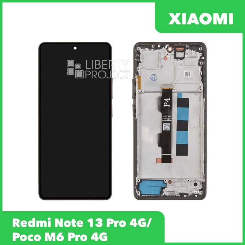LCD дисплей для Xiaomi Redmi Note 13 Pro 4G/Note 14S/Poco M6 Pro 4G в рамке incell (черный) — фото 2
