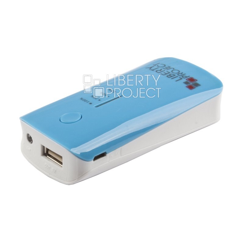 Внешний АКБ &quot;LP&quot; 5200 мАч Li-ion USB + фонарик (синий/коробка)
