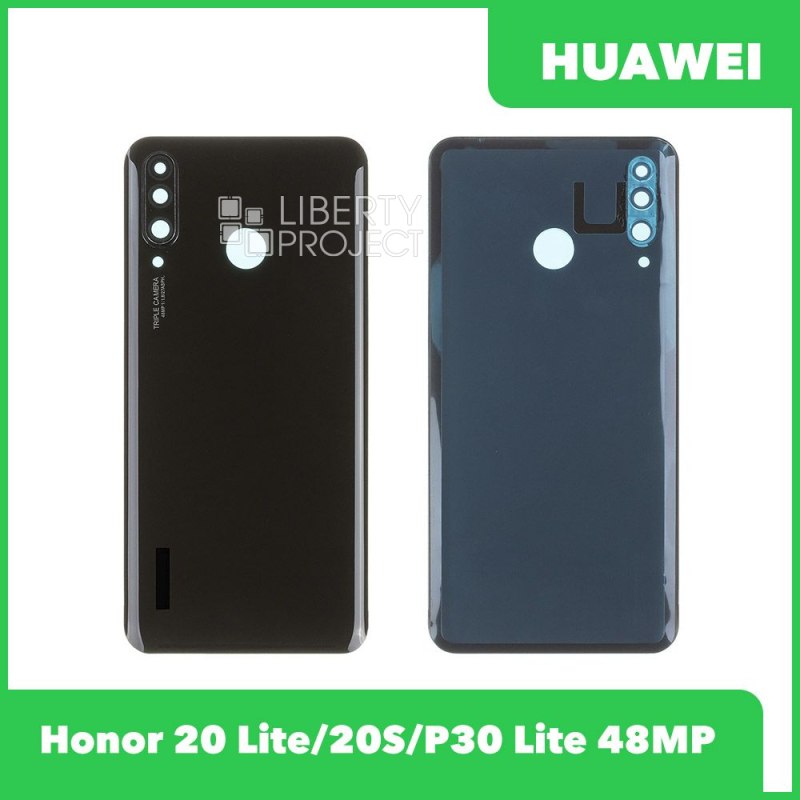 Задняя крышка для Huawei Honor 20 Lite/20S/P30 Lite (48MP) со стеклом камеры (черный) — купить оптом в интернет-магазине Либерти