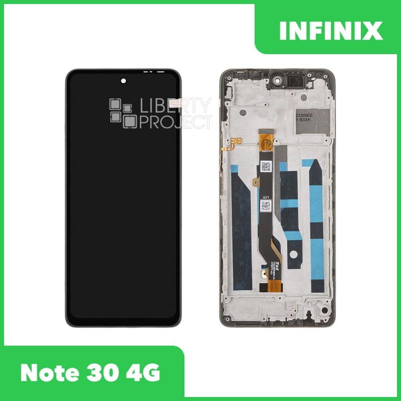 LCD дисплей для Infinix Note 30 4G (X6833B) с тачскрином в рамке (черный) OR LCD — фото 2