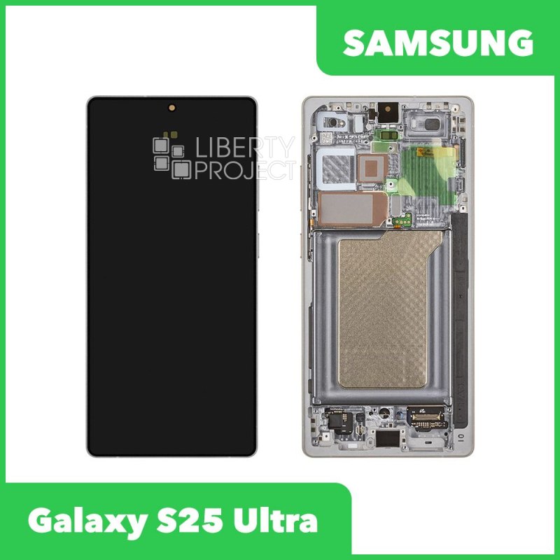 LCD дисплей для Samsung Galaxy S25 Ultra SM-S938B в рамке (серый) 100% OR SP — фото 2