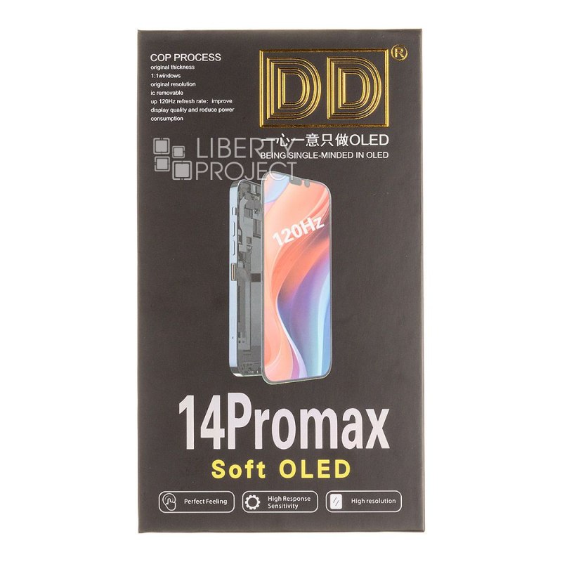 LCD дисплей для Apple iPhone 14 Pro MAX (черный) матрица DD SOFT OLED (привязка без пайки) — фото 4