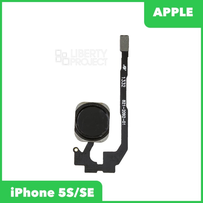 Шлейф/FLC iPhone 5S/SE с кнопкой Home (черный)