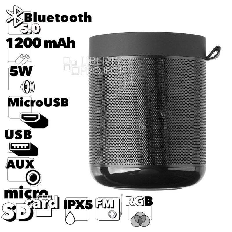 Колонка беспроводная Bluetooth ROMIS RM-S570 1*5W USB/TF/FM/AUX/TWS/LED  (черная)