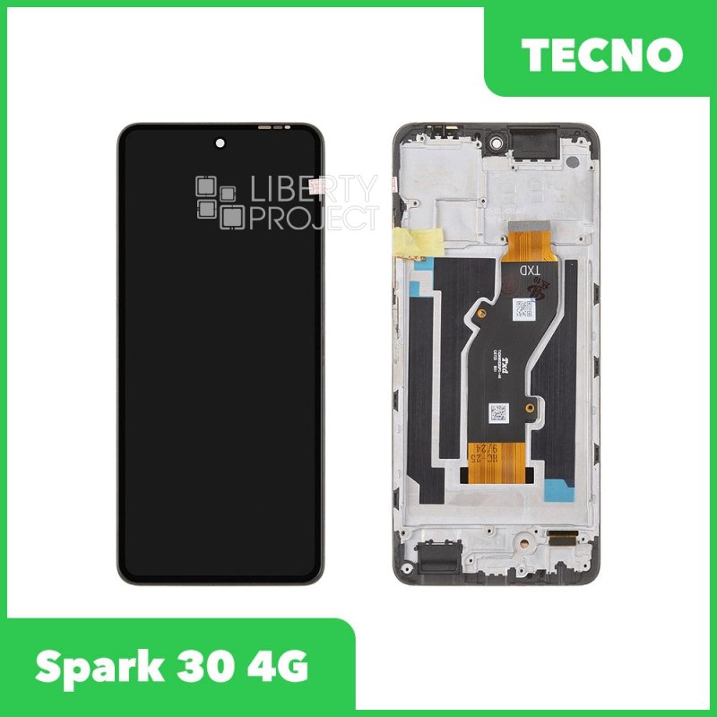 LCD дисплей для Tecno Spark 30 4G (KL6) с тачскрином в рамке (черный) OR LCD — фото 2
