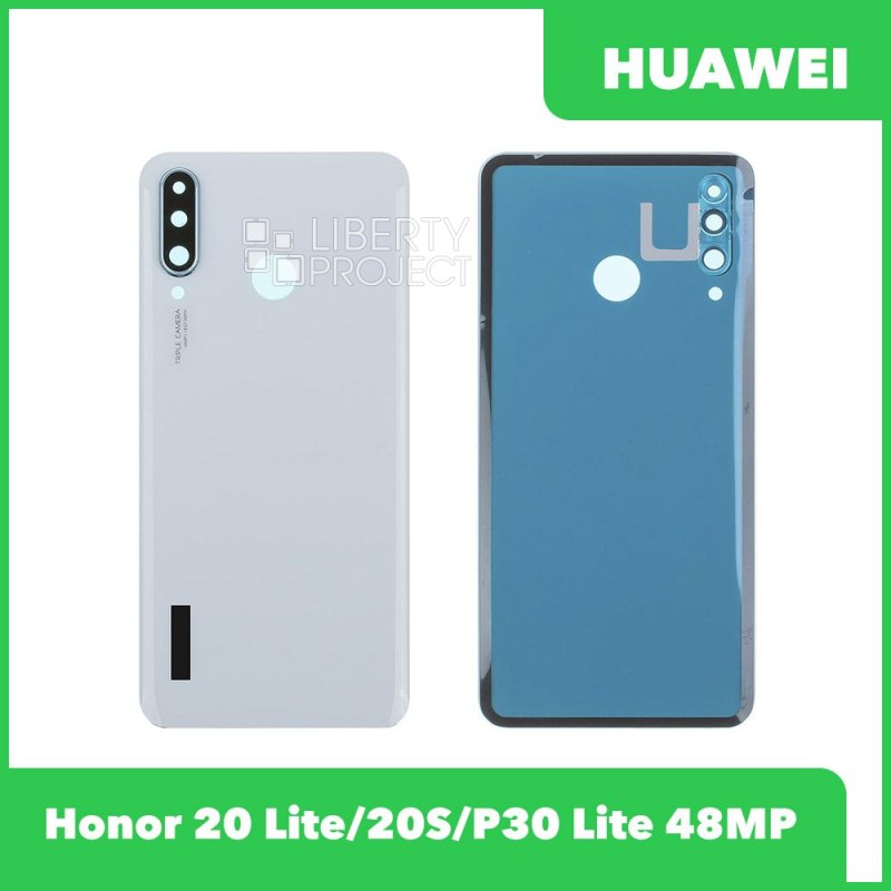 Задняя крышка для Huawei Honor 20 Lite/20S/P30 Lite (48MP) со стеклом камеры (белый) — фото 2