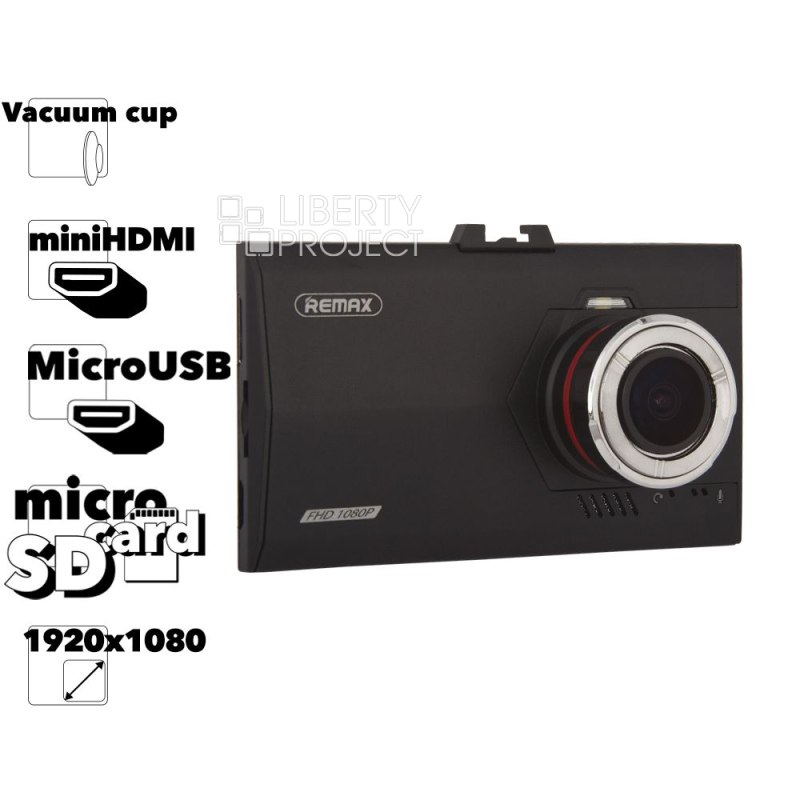 Видеорегистратор REMAX CX-05 Blade на присоске, microSD/MicroUSB/MiniHDMI, 1920x1080 (черный)