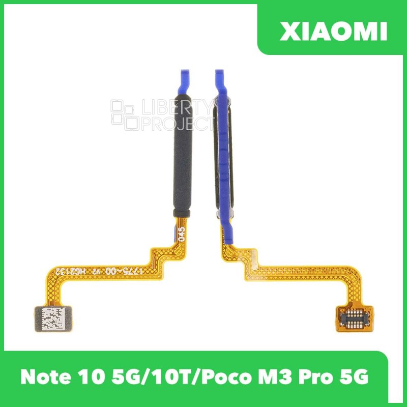 Шлейф/FLC Xiaomi Note 10 5G/10T/Poco M3 Pro 5G (M2103K19PG/M2103K19G) сканер отпечатка пальцев (черный), ориг — фото 2