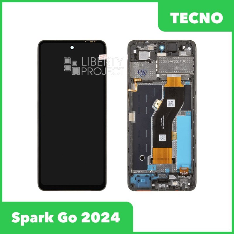 LCD дисплей для Tecno Spark Go 2024 (BG6) с тачскрином в рамке (черный) OR LCD — фото 2