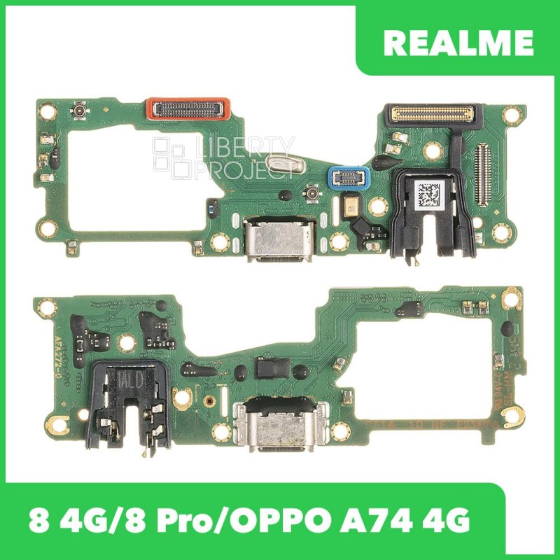 Шлейф/FLC Realme 8 4G (RMX3085)/8 Pro (RMX3081)/OPPO A74 4G на системный разъём/микрофон, ориг — фото 2