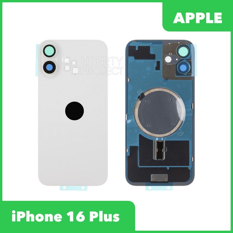 Задняя крышка для iPhone 16 Plus (белый) в сборе со стеклом камеры, MagSafe — фото 2