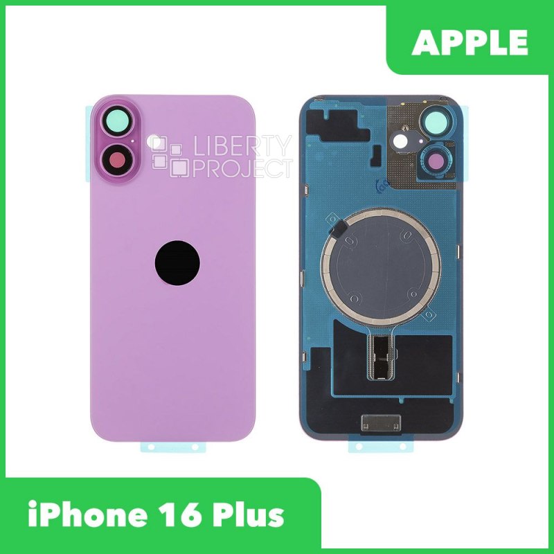 Задняя крышка для iPhone 16 Plus (розовый) в сборе со стеклом камеры, MagSafe — фото 2