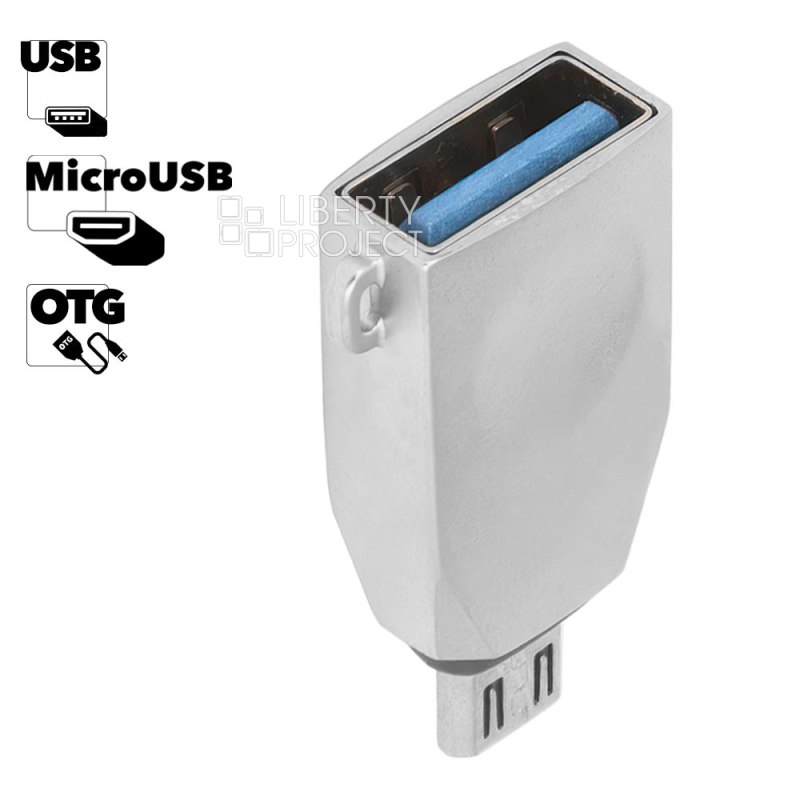 OTG aдаптер HOCO UA10 USB на MicroUSB (серый)
