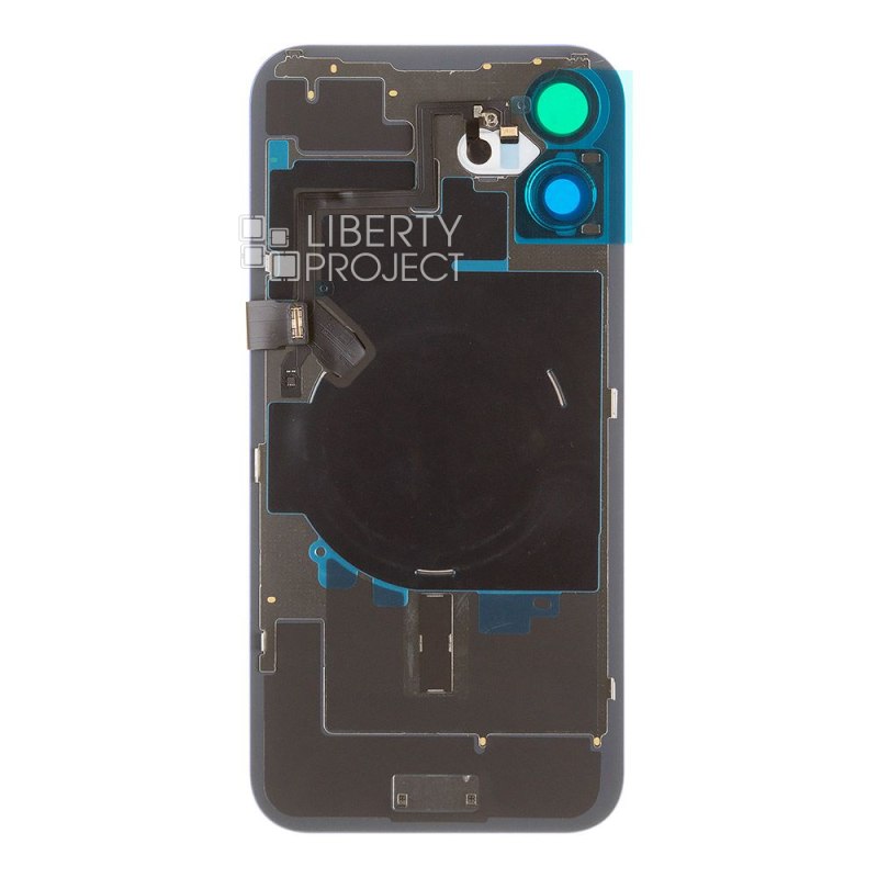 Задняя крышка для iPhone 16 Plus (синий) в сборе со стеклом камеры, с шлейфом MagSafe — фото 3