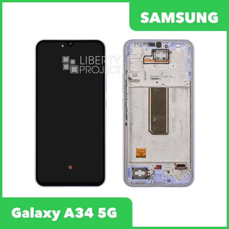 LCD дисплей для Samsung Galaxy A34 5G SM-A346E GH82-31200A/31201A в рамке (фиолетовый) 100% OR SP — фото 2