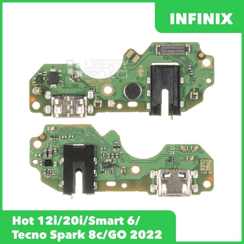 Шлейф/FLC Infinix Hot 12i/20i/Smart 6/Tecno Spark 8c/GO 2022 на системный разъём/микрофон, ориг — фото 2