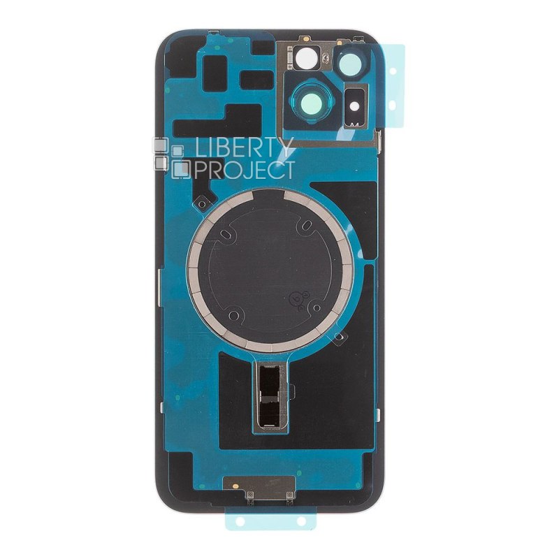 Задняя крышка для iPhone 14 Plus (фиолетовый) в сборе со стеклом камеры с логотипом, монолит MagSafe — фото 3