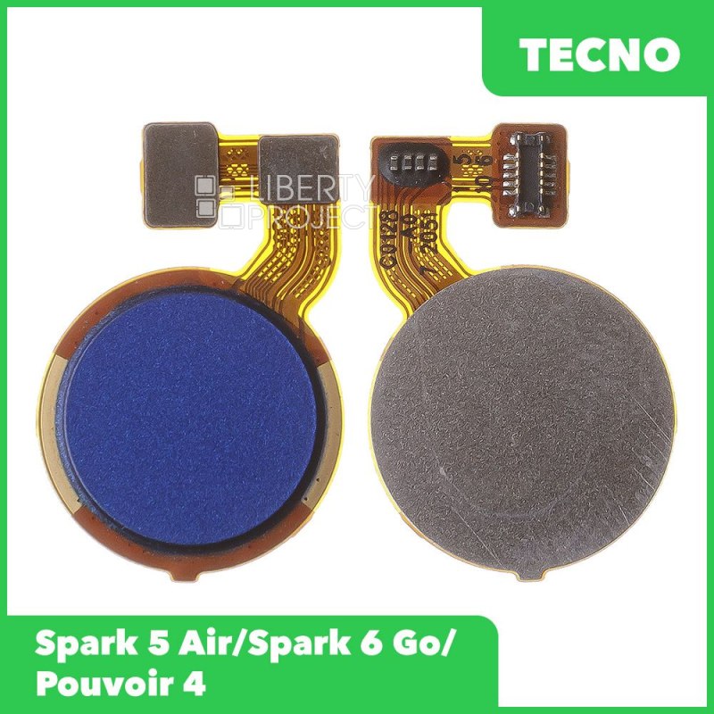 Шлейф/FLC Tecno Spark 5 Air/Spark 6 Go/Pouvoir 4 сканер отпечатка пальцев (синий) — фото 2