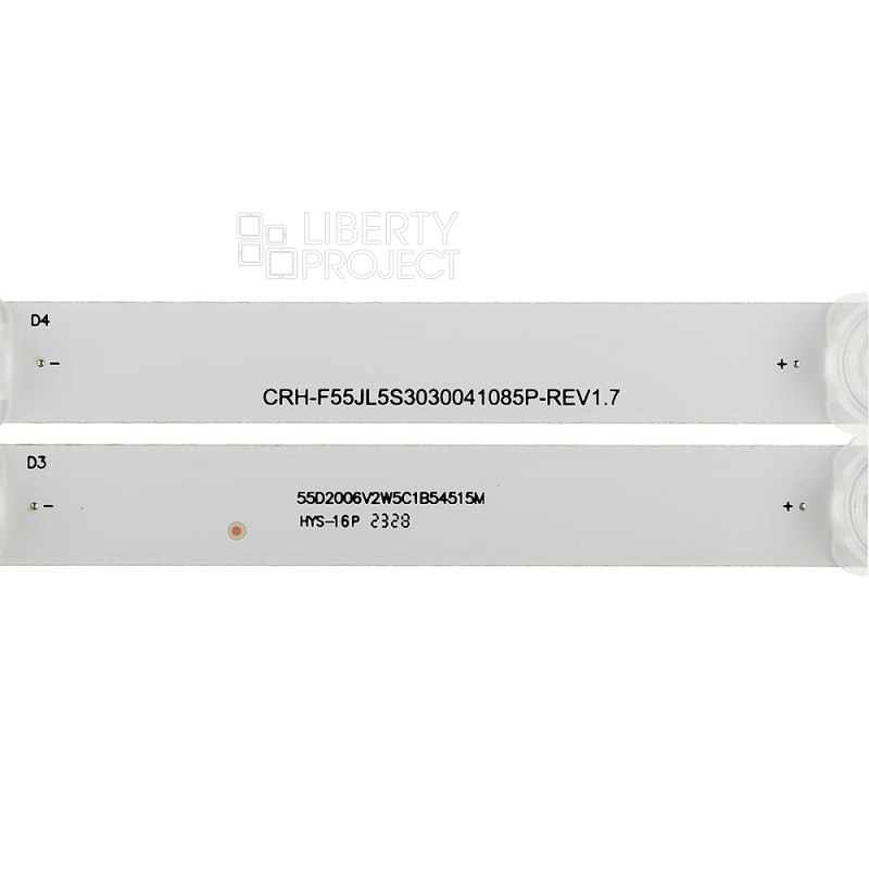 Светодиодная подсветка для телевизоров 55" CRH-F55JL5S3030041085P-REV1.5/1.7 (комплект 4 шт.) — фото 9