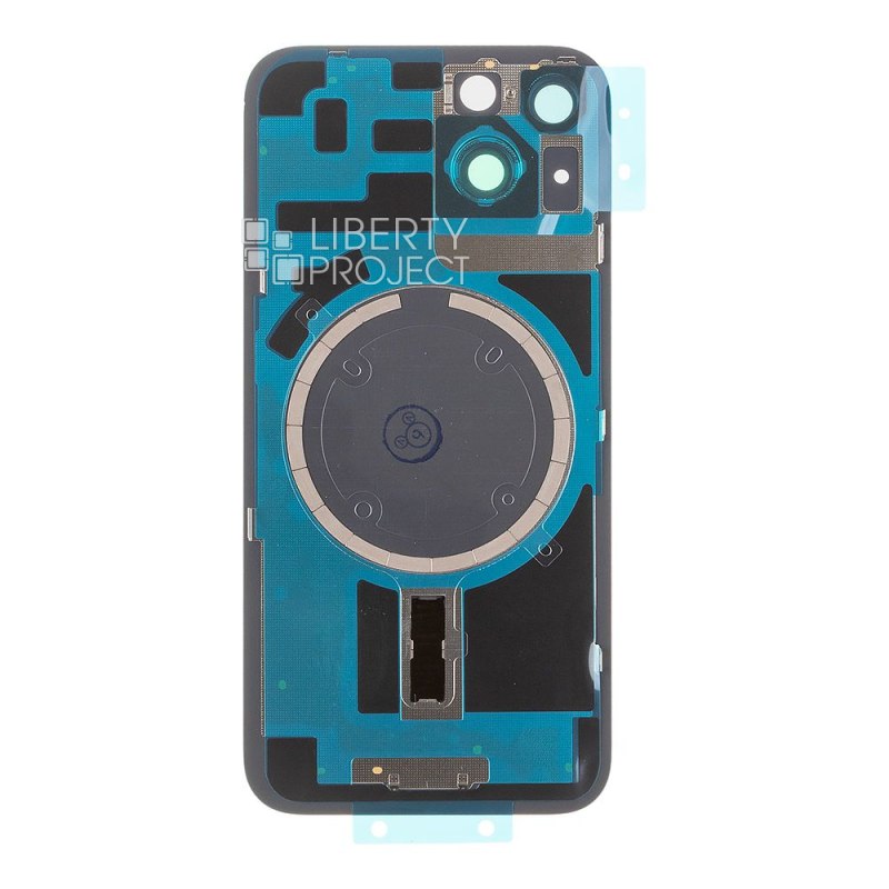 Задняя крышка для iPhone 14 (фиолетовый) в сборе со стеклом камеры с логотипом, монолит MagSafe — фото 3
