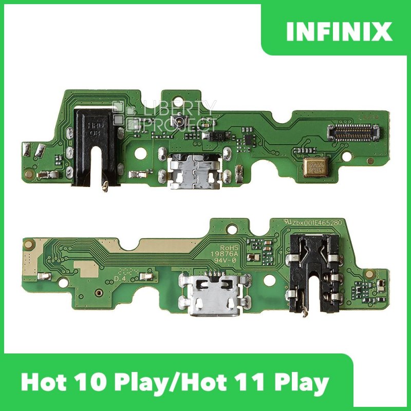 Шлейф/FLC Infinix Hot 10 Play/Hot 11 Play на системный разъём/разъём гарнитуры/микрофон — купить оптом в интернет-магазине Либерти