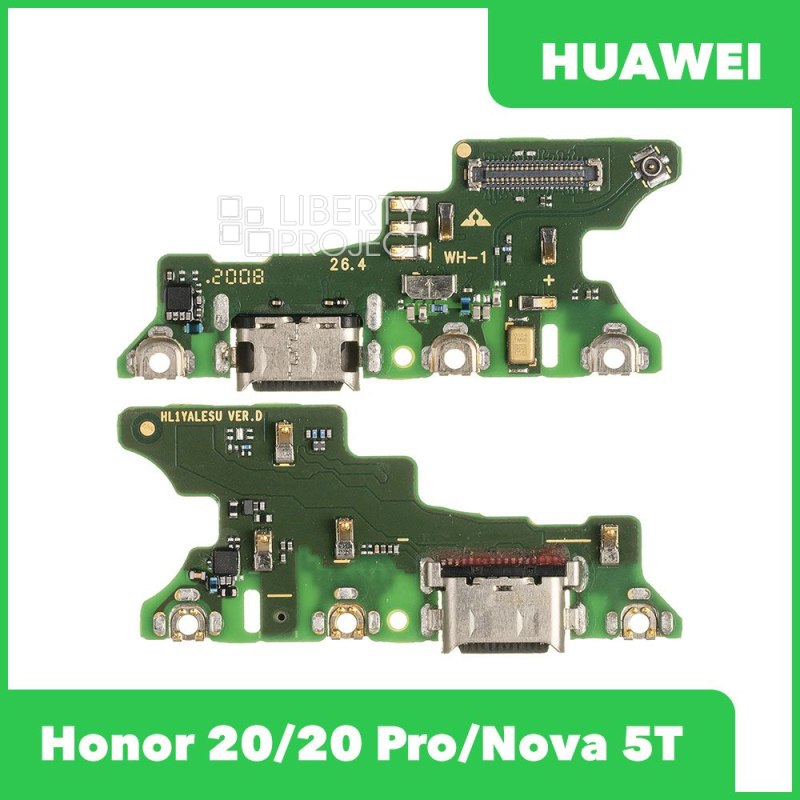 Шлейф/FLC Huawei Honor 20/20 Pro/Nova 5T системный разъём/гарнитура/микрофон, оригинал — фото 2