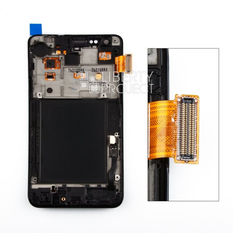 LCD дисплей для Samsung Galaxy S II GT-I9100 в сборе с тачскрином и передней панелью (черный)