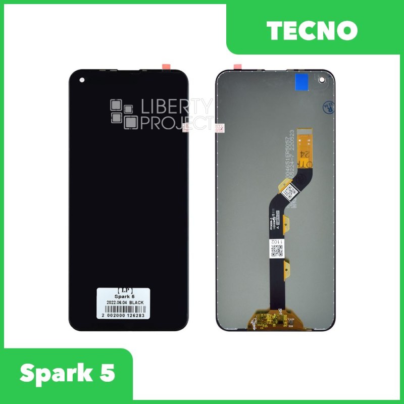 LCD дисплей для Tecno Spark 5 в сборе с тачскрином (черный)