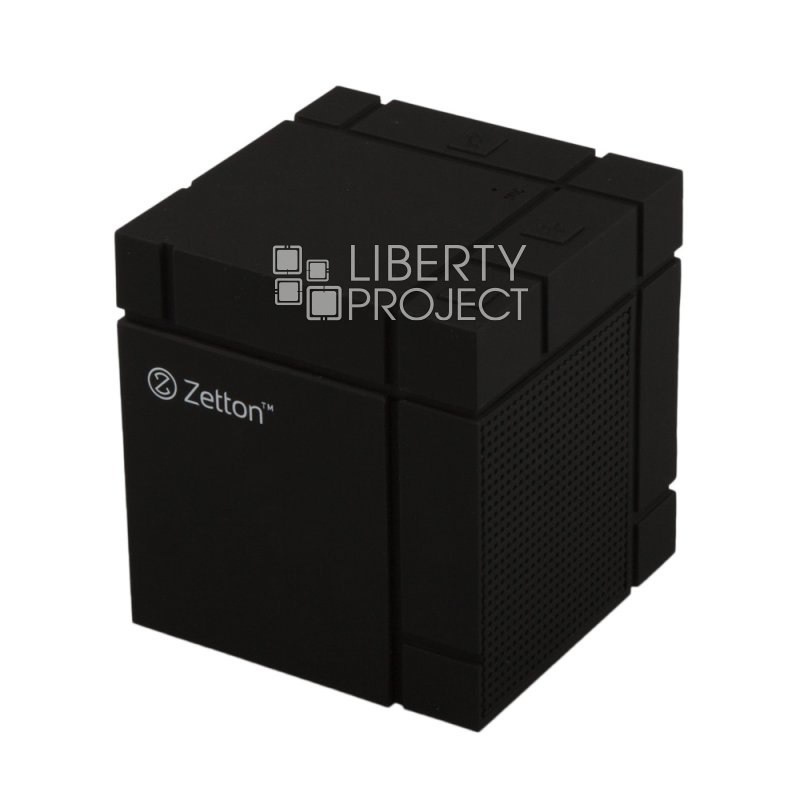 Bluetooth колонка Zetton Large Cube Soft Touch черная целиком (ZTBSBCUBFB)