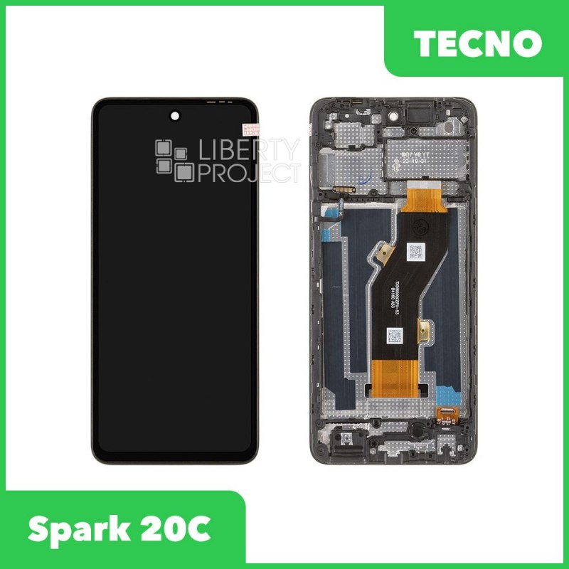 LCD дисплей для Tecno Spark 20C (BG7n) с тачскрином в рамке (черный) OR LCD — фото 2